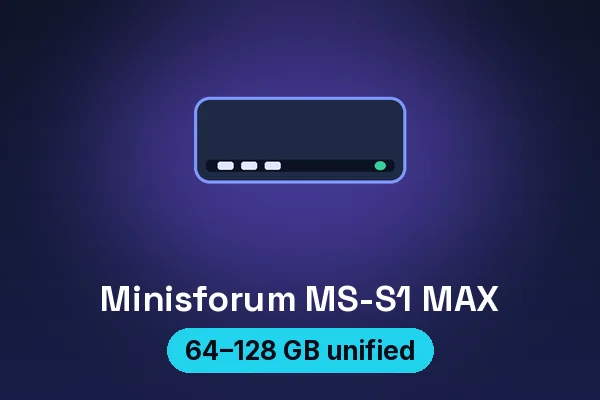 Minisforum MS-S1 MAX mini PC — illustrated product card